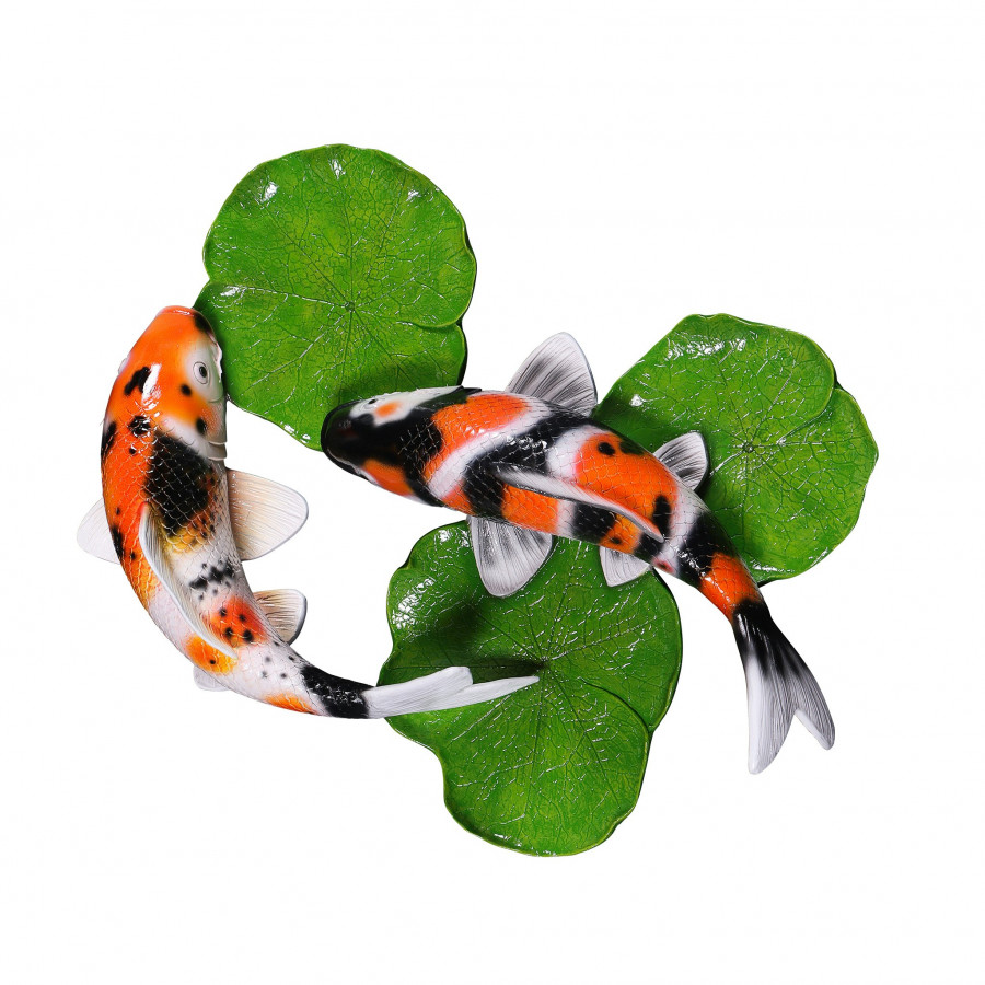 Toscano - Yin Yang Perfect Balance Asian Koi Fish Wall Sculpture