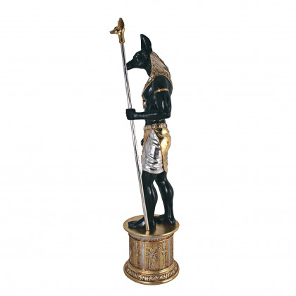 Toscano - The Egyptian Grand Ruler Collection Life-Size Anubis Statue atop a Temple Column Mount