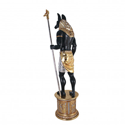 Toscano - The Egyptian Grand Ruler Collection Life-Size Anubis Statue atop a Temple Column Mount