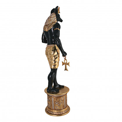 Toscano - The Egyptian Grand Ruler Collection Life-Size Anubis Statue atop a Temple Column Mount