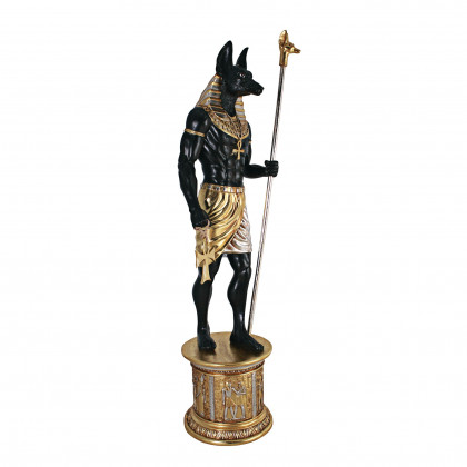 Toscano - The Egyptian Grand Ruler Collection Life-Size Anubis Statue atop a Temple Column Mount