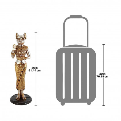 Toscano - Egyptian Cat Goddess Bastet Statue with Royal Ankh