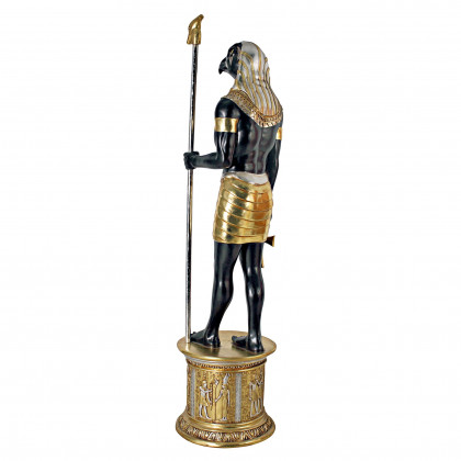 Toscano - The Egyptian Grand Ruler Collection Life-Size Horus Statue atop a Temple Column Mount