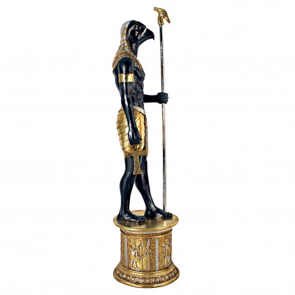 Toscano - The Egyptian Grand Ruler Collection Life-Size Horus Statue atop a Temple Column Mount