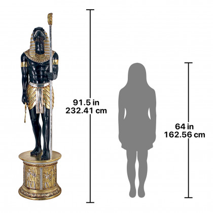 Toscano - The Egyptian Grand Ruler Collection Life-Size Horus Statue atop a Temple Column Mount