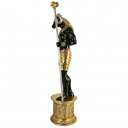 Toscano - The Egyptian Grand Ruler Collection Life-Size Khnum Statue atop a Temple Column Mount
