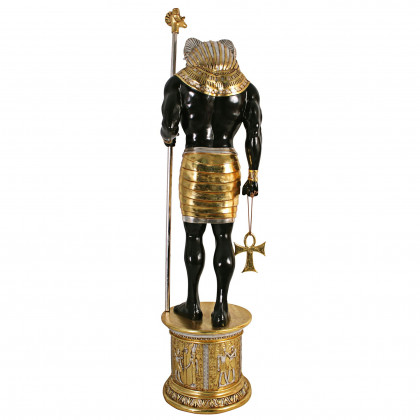 Toscano - The Egyptian Grand Ruler Collection Life-Size Khnum Statue atop a Temple Column Mount