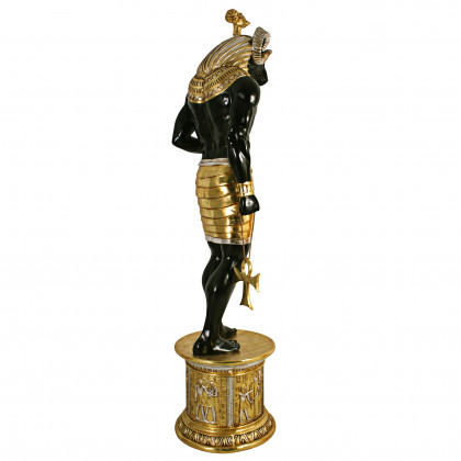 Toscano - The Egyptian Grand Ruler Collection Life-Size Khnum Statue atop a Temple Column Mount