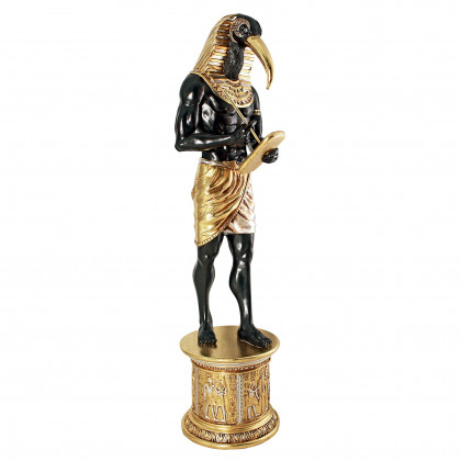 Toscano - The Egyptian Grand Ruler Collection Life-Size Thoth Statue atop a Temple Column Mount