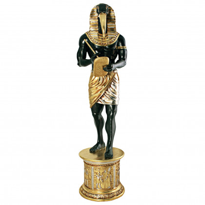 Toscano - The Egyptian Grand Ruler Collection Life-Size Thoth Statue atop a Temple Column Mount