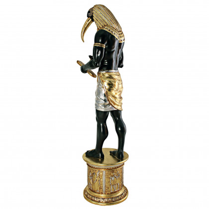 Toscano - The Egyptian Grand Ruler Collection Life-Size Thoth Statue atop a Temple Column Mount