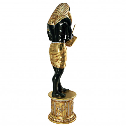 Toscano - The Egyptian Grand Ruler Collection Life-Size Thoth Statue atop a Temple Column Mount