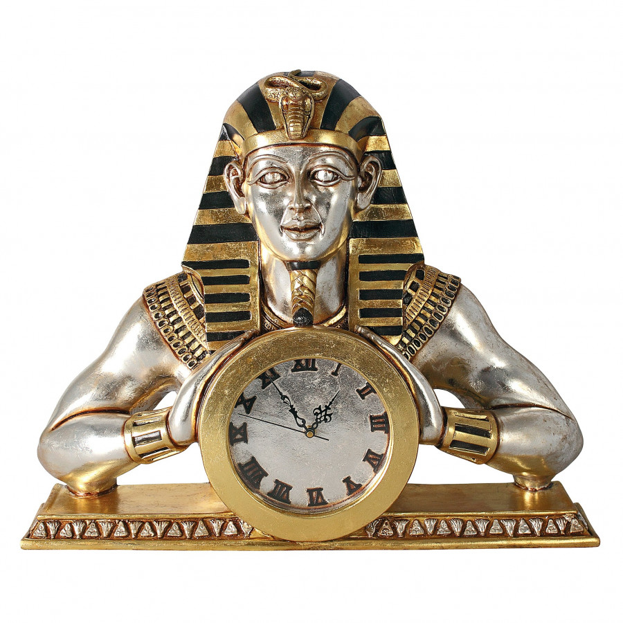 Toscano - Pharaoh Akhenaten Temple of Heliopolis Egyptian Mantel Clock Statue