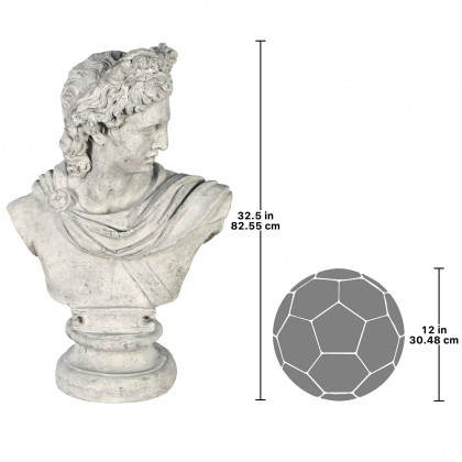 Toscano Apollo Belvedere Grande Sculptural Bust