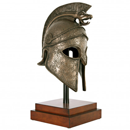 Toscano - Macedonian Battle Helmet on Museum Mount Statue