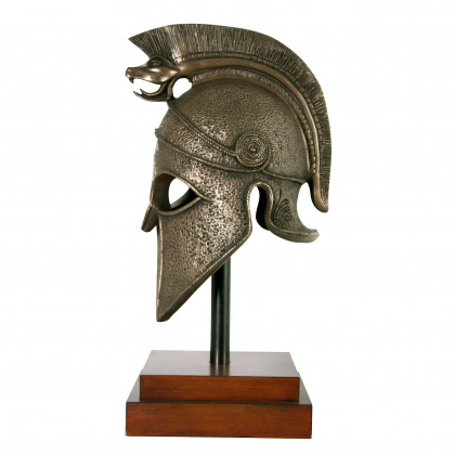 Toscano - Macedonian Battle Helmet on Museum Mount Statue