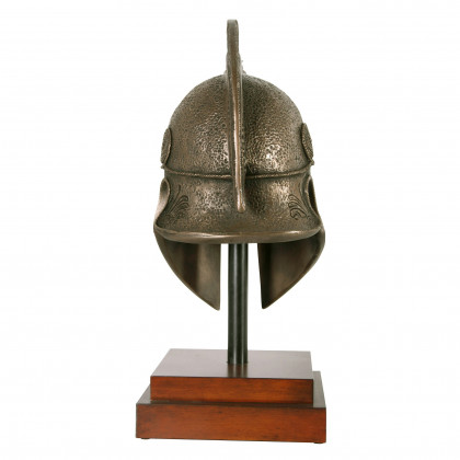 Toscano - Macedonian Battle Helmet on Museum Mount Statue