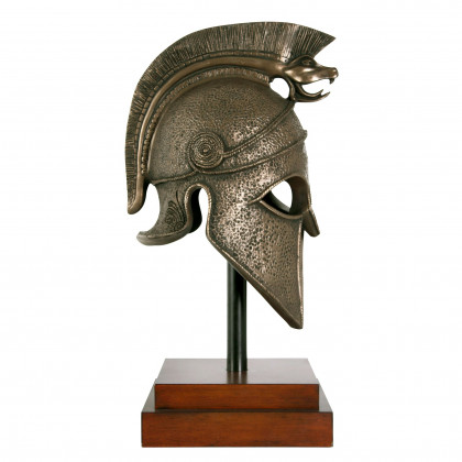 Toscano - Macedonian Battle Helmet on Museum Mount Statue