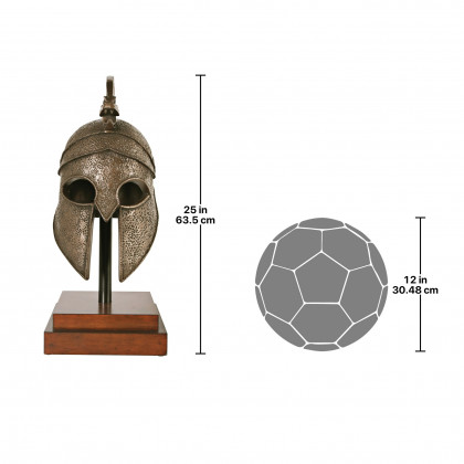 Toscano - Macedonian Battle Helmet on Museum Mount Statue