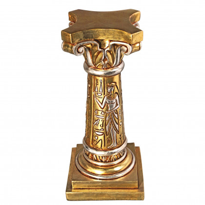 Toscano - The Temple of Ramses Egyptian Column Pedestal in Gold, Fiberglass