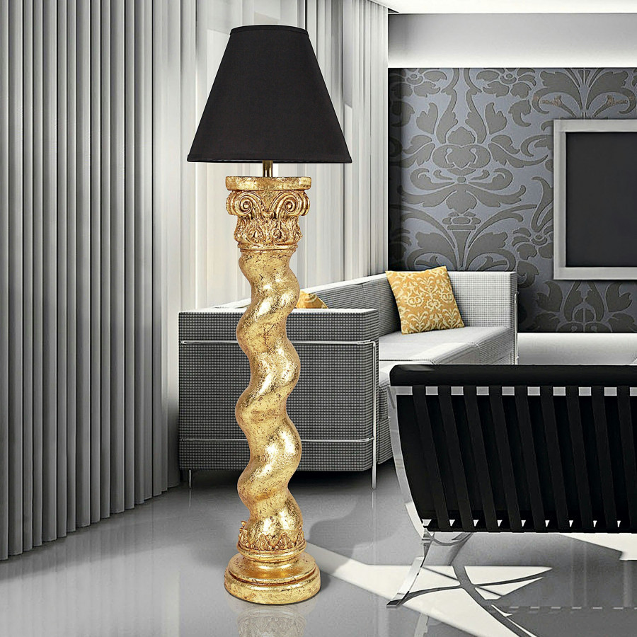 Toscano Bernini Barley Twist Column Floor Lamp - Gold