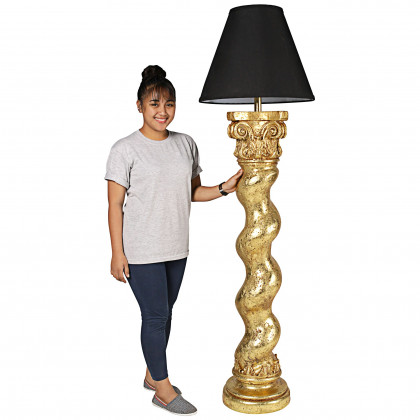 Toscano Bernini Barley Twist Column Floor Lamp - Gold