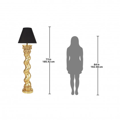 Toscano Bernini Barley Twist Column Floor Lamp - Gold