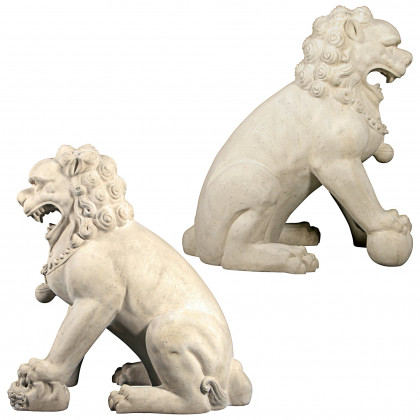 Toscano - Set of Grand Palace Chinese Lion Foo Dog Statues in Male and Female