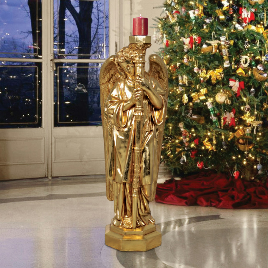 Toscano Padova Golden Guardian Angel Statue - Left