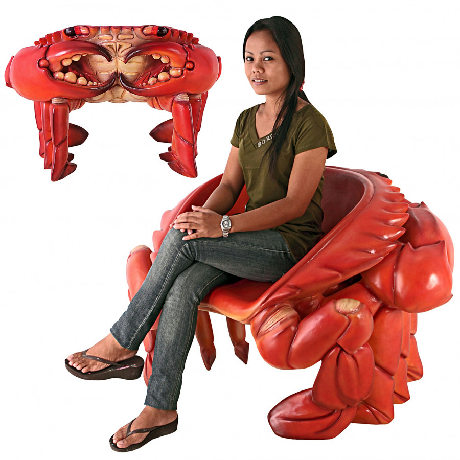 Toscano - Red King Crab Sculptural Chair in Red, Fiberglass
