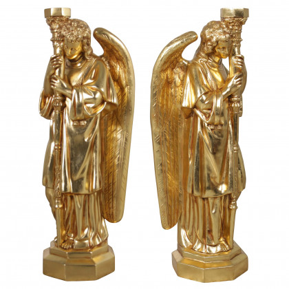 Toscano - Set of 2 Padova Golden Guardian Angel Statues