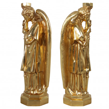 Toscano - Set of 2 Padova Golden Guardian Angel Statues