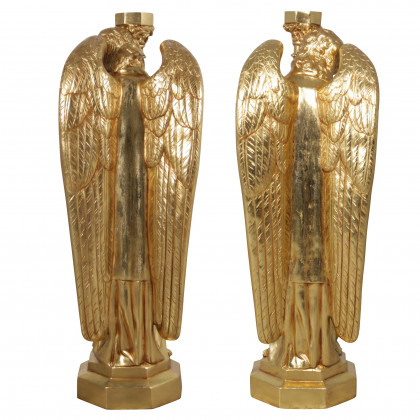 Toscano - Set of 2 Padova Golden Guardian Angel Statues