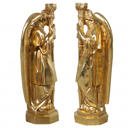 Toscano - Set of 2 Padova Golden Guardian Angel Statues