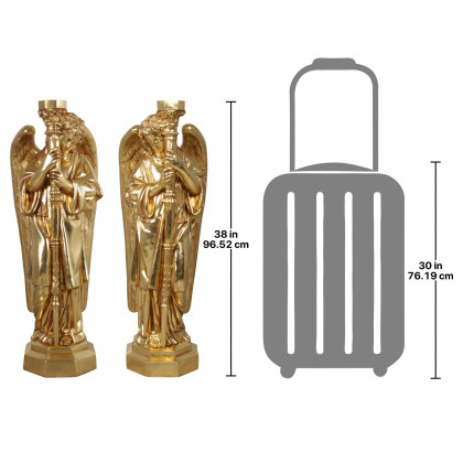 Toscano - Set of 2 Padova Golden Guardian Angel Statues