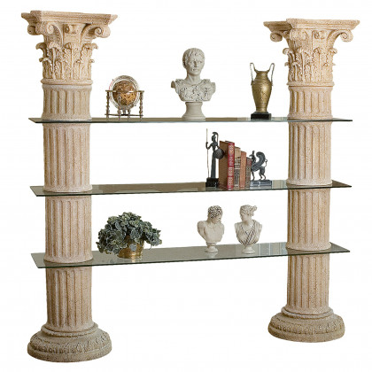 Toscano - Columns of Corinth with Shelves -Ancient Ivory, Fiberglass