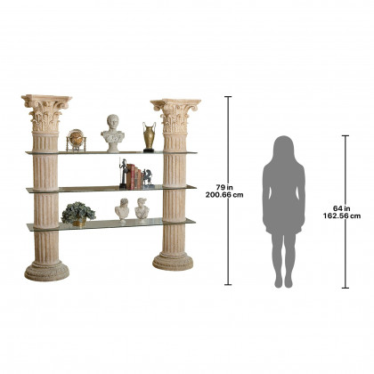 Toscano - Columns of Corinth with Shelves -Ancient Ivory, Fiberglass