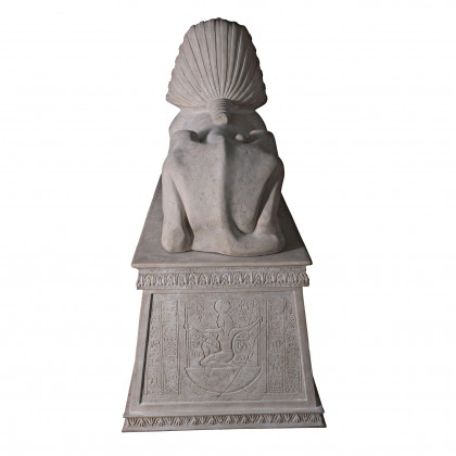 Toscano - Grand Stone Sphinx Statue atop a Egyptian Plinth