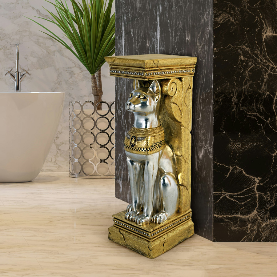 Toscano - Egyptian Cat Goddess Bastet Pedestal Statue