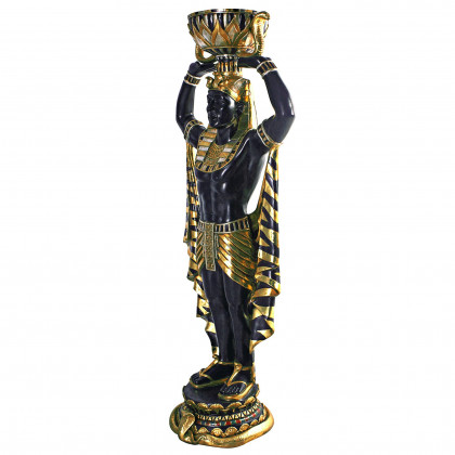 Toscano Cleopatra Egyptian Nubian Guard with Urn-Scale Statue - Large