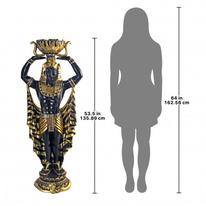 Toscano Cleopatra Egyptian Nubian Guard with Urn-Scale Statue - Large