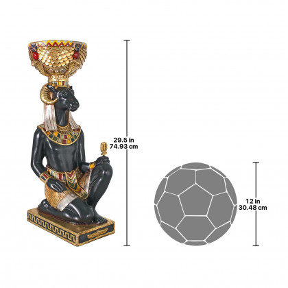 Toscano - Egyptian God Khnum Pedestal Urn Statue