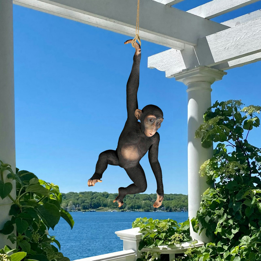 Toscano - Hanging Chimp Jungle Monkey Statue