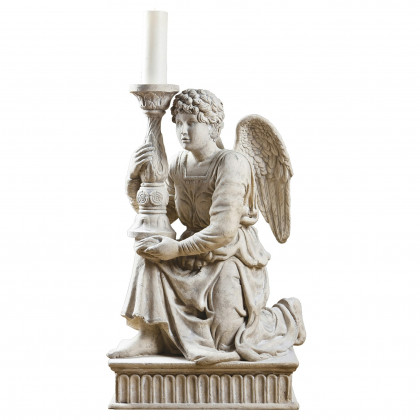 Toscano - Michelangelo Kneeling Angel with Candlestick Statue
