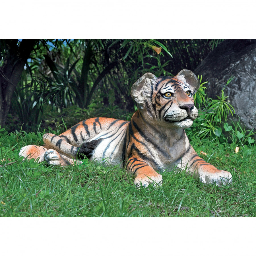 Toscano - The Grand-Scale Lying Down Bengal Tiger Cub Statue