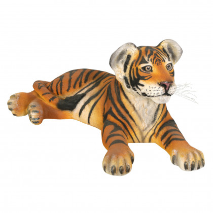 Toscano - The Grand-Scale Lying Down Bengal Tiger Cub Statue