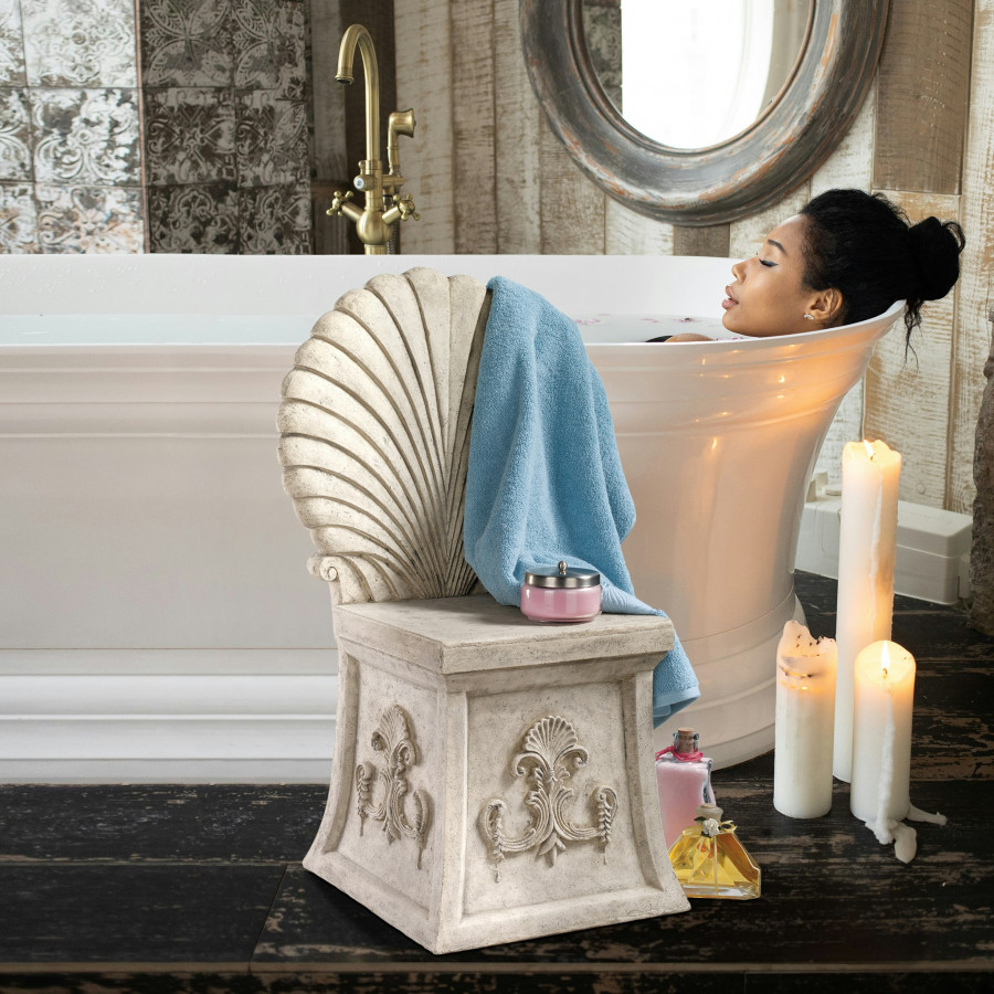 Toscano - Villa Tivoli Spa Stool in Ancient Ivory