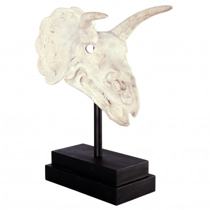 Toscano - Triceratops Dinosaur Skull Fossil Statue on Museum Mount