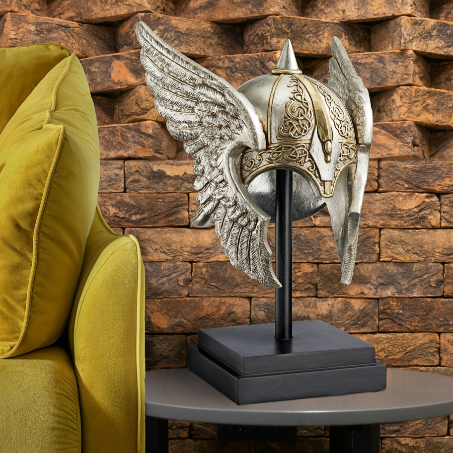 Toscano - Valkyrie Helmet Statue upon Museum Mount