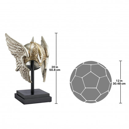Toscano - Valkyrie Helmet Statue upon Museum Mount